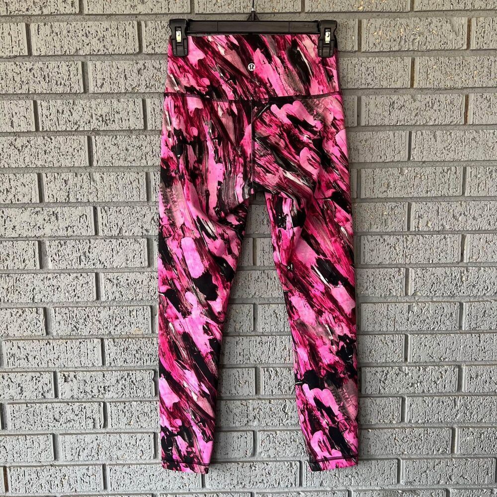 Lululemon Leggings Wunder Train High Rise Tight 25" Size 6 Pink Athletic Gym - Picture 5 of 9